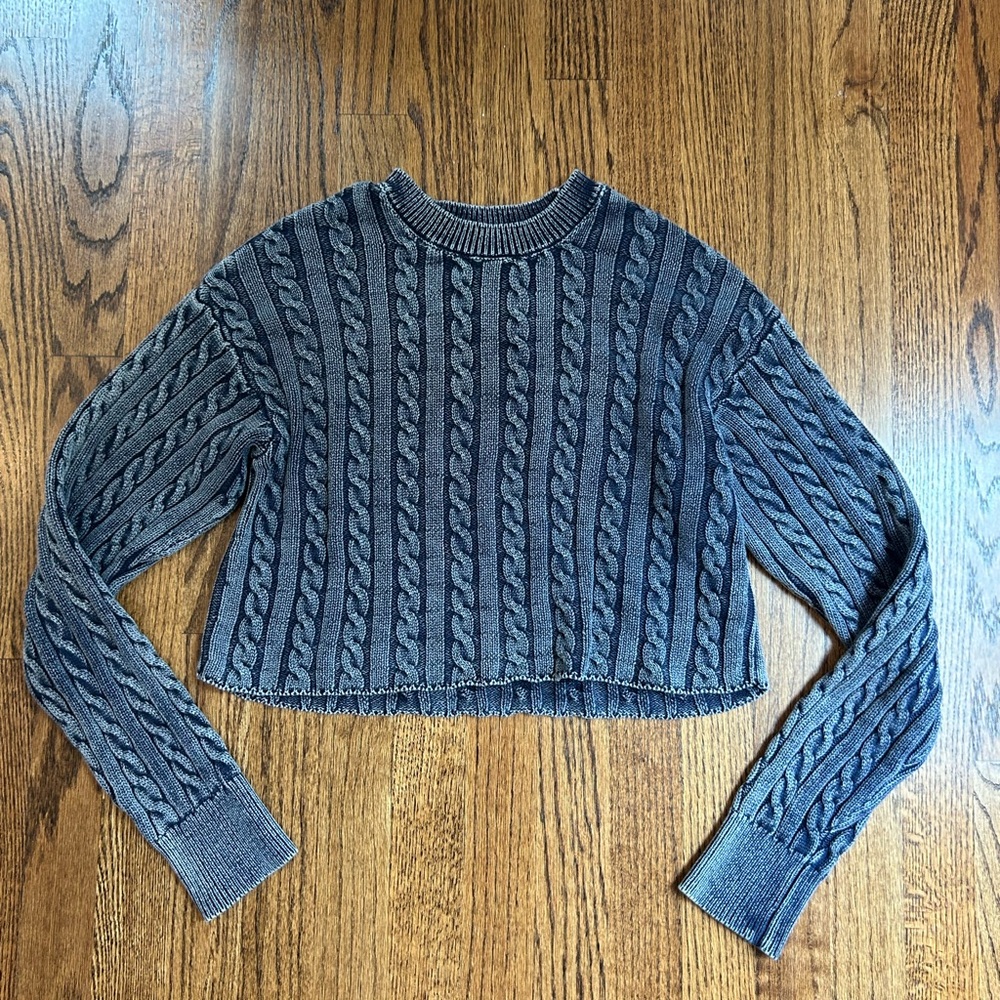 Aerie Cable Knit Cropped Sweater